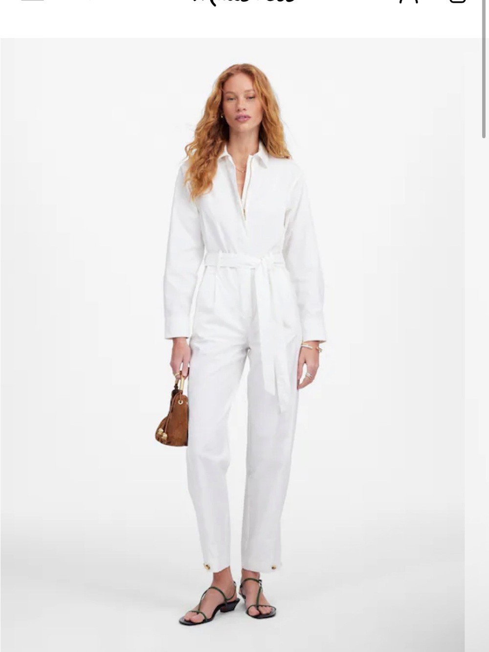 Madewell Utility Coverall Straight-Leg Jumpsuit - White